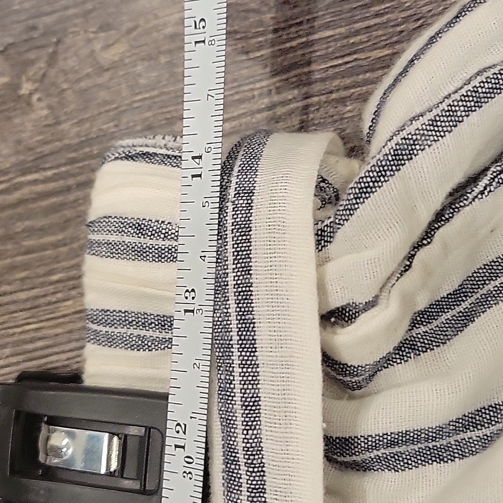 American Eagle Striped Linen-Blend Belted Pants Size M - Picture 8 of 9
